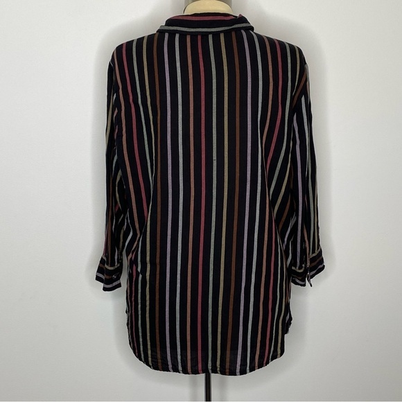 Christopher & Banks Multicolor Vertical Striped Button Up Shirt - Picture 2 of 7